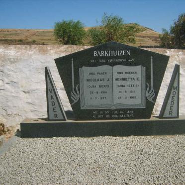 BARKHUIZEN Nicolaas J. 1916-1977 &amp; Henrietta C. 1918-1985