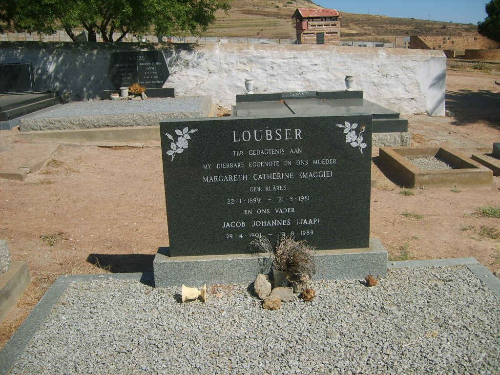 LOUBSER Jacob Johannes 1901-1989 &amp; Margareth Catherine KLARES 1898-1981