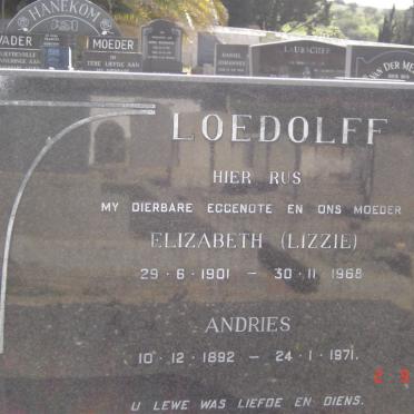 LOEDOLFF Andries 1892-1971 &amp; Elizabeth 1901-1968