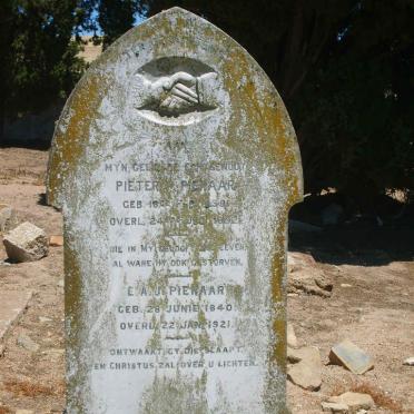 PIENAAR Pieter 1859-1892 &amp; E.A.J. 1921