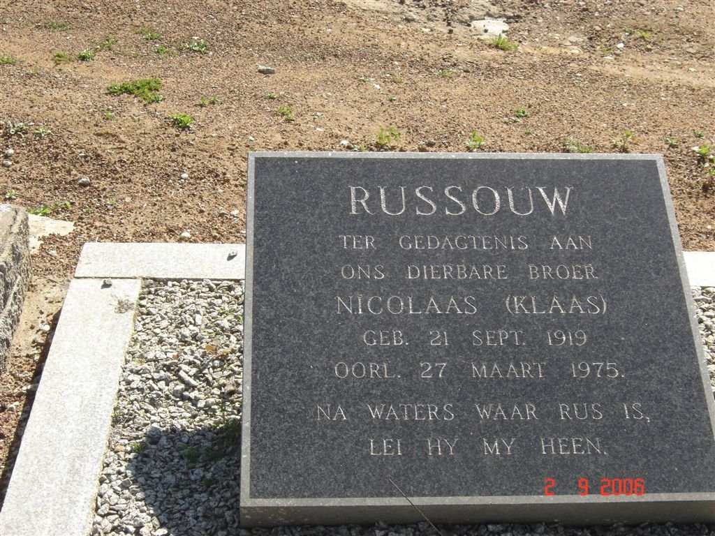 RUSSOUW Nicolaas 1919-1975