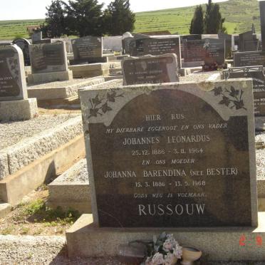 RUSSOUW Johannes Leonardus 1886-1964 &amp; Johanna Barendina BESTER 1886-1968