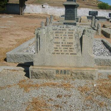RABE Andries J. 1860-1929 &amp; Anna M.E. RUSSOUW 1864-1941