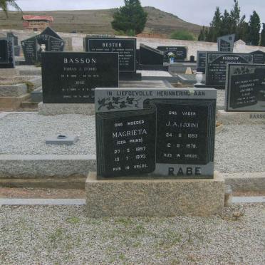 RABE J.A. 1893-1978 &amp; Magrieta Prins 1897-1970