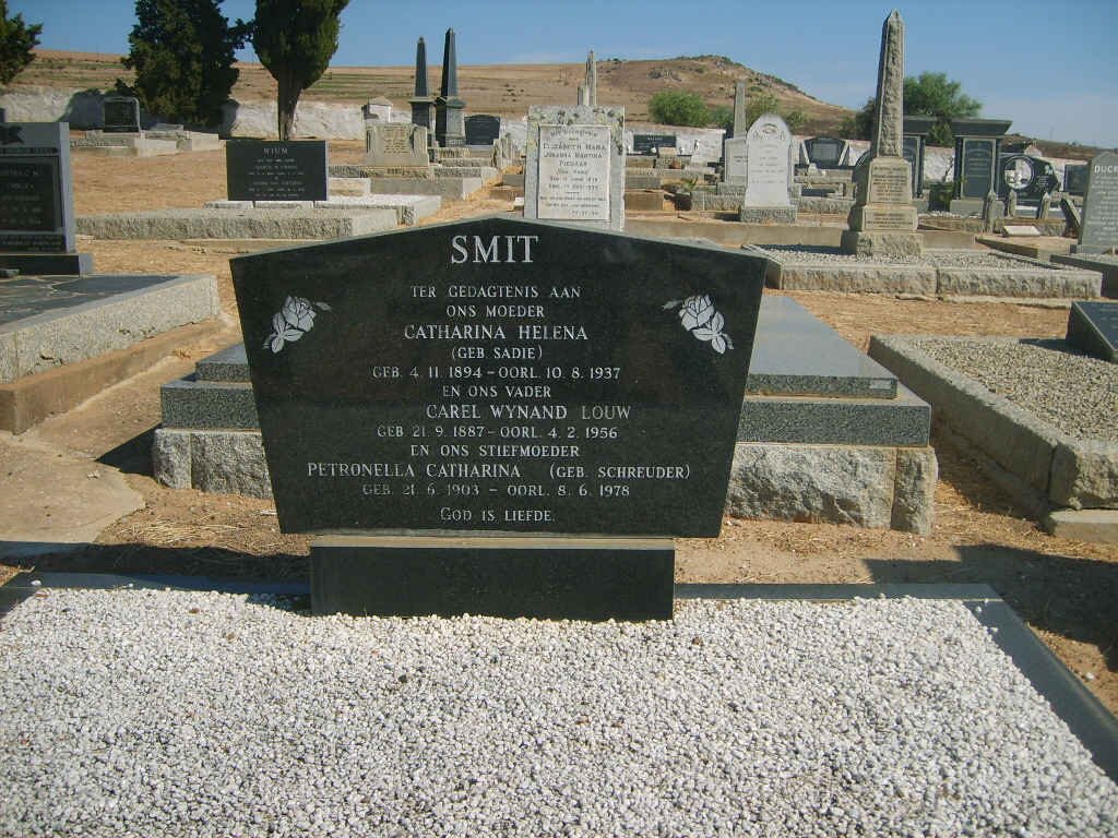SMIT Carel Wynand Louw 1887-1956 &amp; Catharina Helena SADIE 1894-1937 &amp; Petronella Catharina SCHREUDER 1903-1978