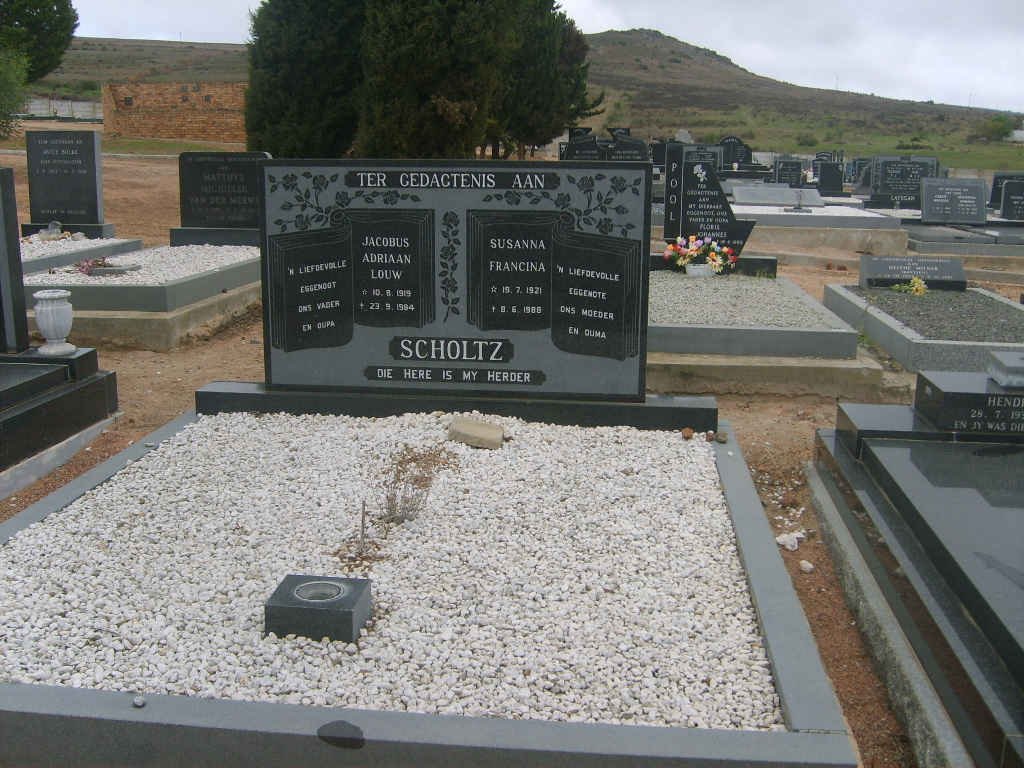 SCHOLTZ Jacobus Adriaan Louw 1919-1984 &amp; Susanna Francina 1921-1988
