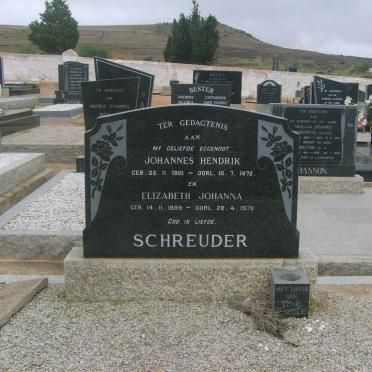 SCHREUDER Johannes Hendrik 1901-1972 &amp; Elizabeth Johanna 1899-1979