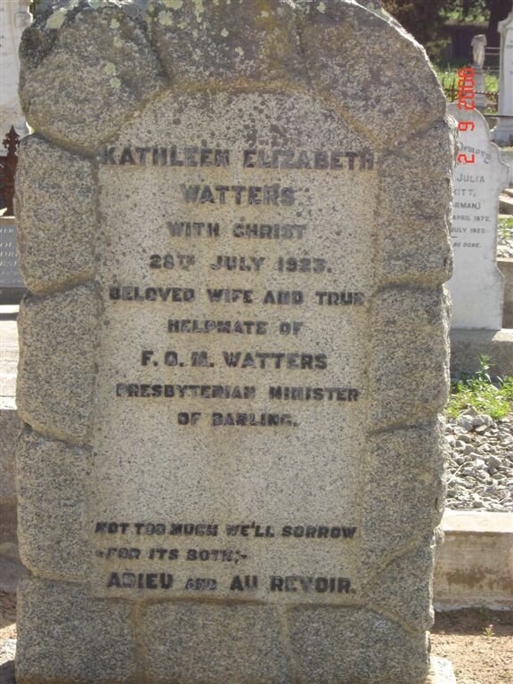 WATTERS Kathleen Elizabeth -1923