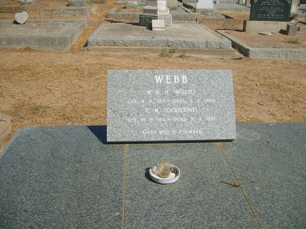 WEBB W.M.H. 1915-1984 &amp; C.M. 1912-1992