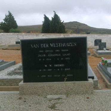 WESTHUIZEN Jacobus Johannes, van der 1904-1975 &amp; M.W. 1919-2007