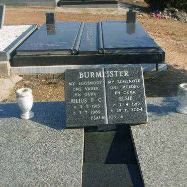 BURMEISTER Julius F.C. 1913-1989 &amp; Elsie 1919-2004