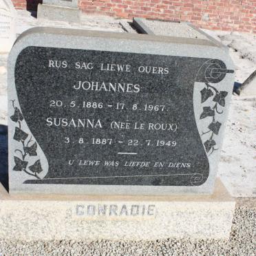 CONRADIE Johannes 1886-1967 &amp; Susanna LE ROUX 1887-1949