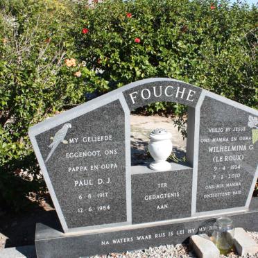 FOUCHE Paul D.J. 1917-1984 &amp; Wilhelmina G. LE ROUX 1924-2010