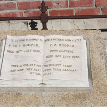 HOOPER F. du P. -1930 &amp; F.A. HERBERT -1932
