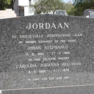 JORDAAN Johan Stephanus 1880-1969 &amp; Carolina Johanna HUGO 1883-1973