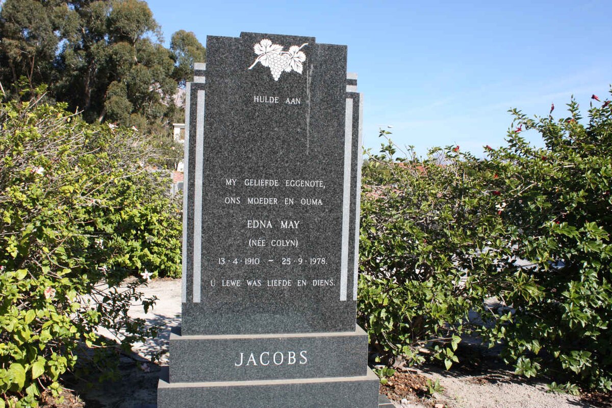 JACOBS Edna May nee COLYN 1910-1978