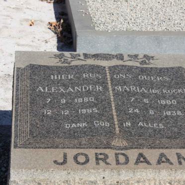 JORDAAN Alexander 1880-1965 &amp; Maria DE KOCK 1880-1938
