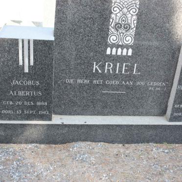 KRIEL Jacobus Albertus 1888-1967 &amp; Hester Catharina DE WIT 1890-1967