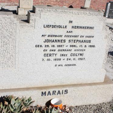 MARAIS Johannes Stephanus 1897-1950 &amp; Gerty COLYN 1898-1967