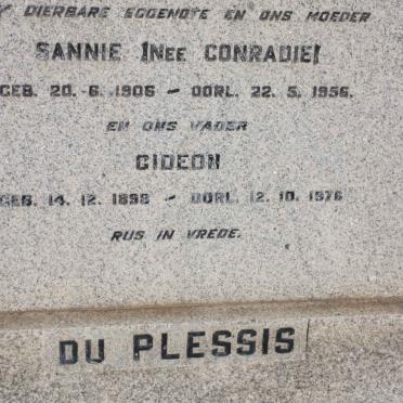 PLESSIS Gideon, du 1899-1976 &amp; Sannie CONRADIE 1906-1956