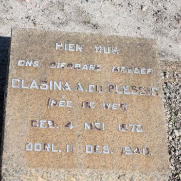 PLESSIS Clasina, du nee DE WET 1870-1940