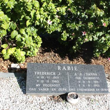 RABIE Frederick J. 1902-1980 &amp; A.J. GILDENHUYS 1919-1983