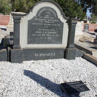SCHWARTZ Johan G.B. 1860-1950 &amp; Magdalena Katharina GROBBELAAR 1872-1938 :: SCHWARTZ Christina Rossouw 1908-1990