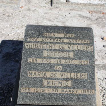 VILLIERS Huibrecht, de 1855-1943 :: DE VILLIERS Maria 1972-1958