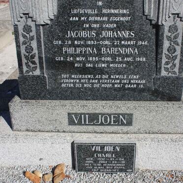 VILJOEN Jacobus Johannes 1893-1946 &amp; Philippina Barendina 1895-1988 :: VILJOEN Charel 1932-2004