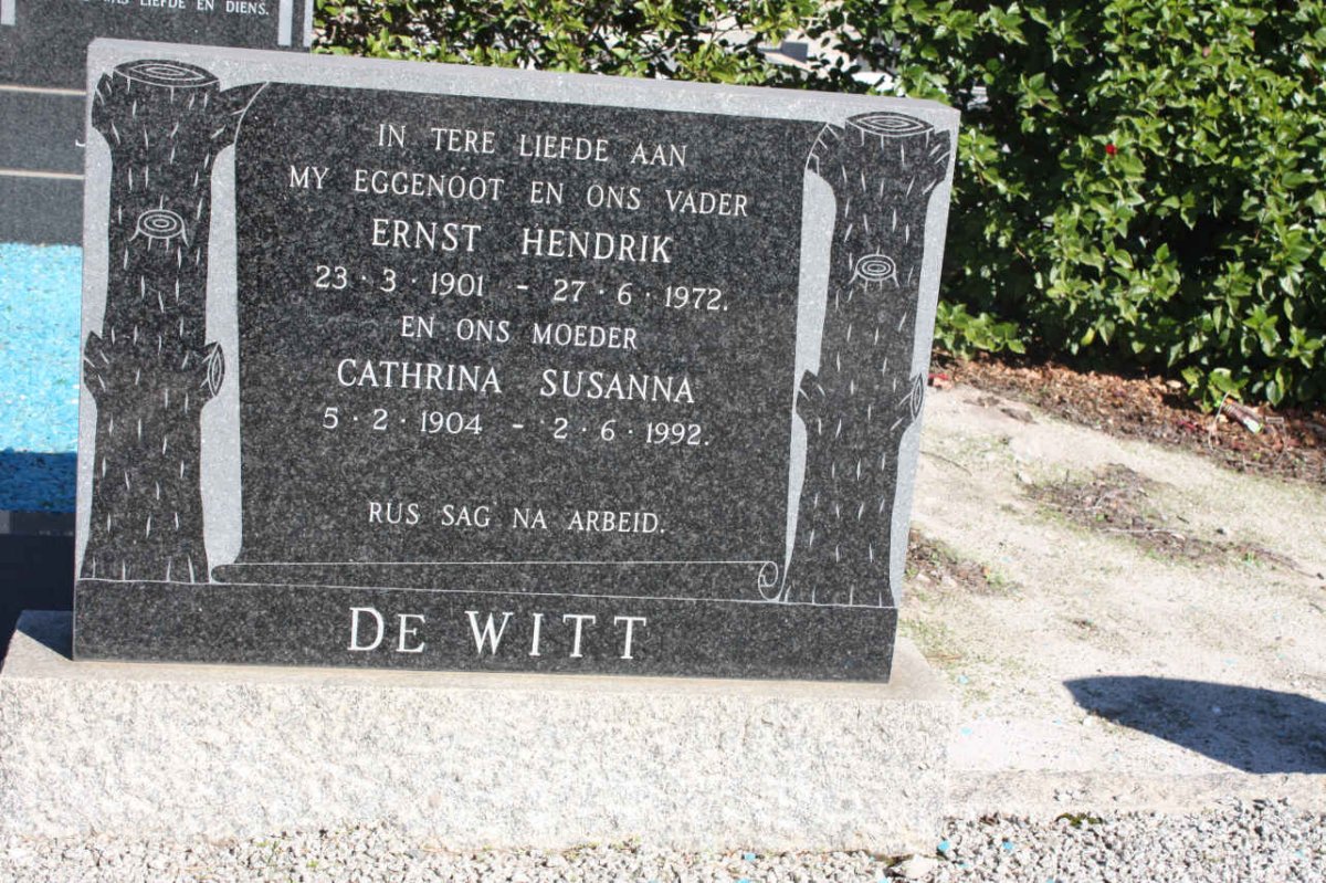WITT Ernst Hendrik, de 1901-1972 &amp; Cathrina Susanna 1904-1992
