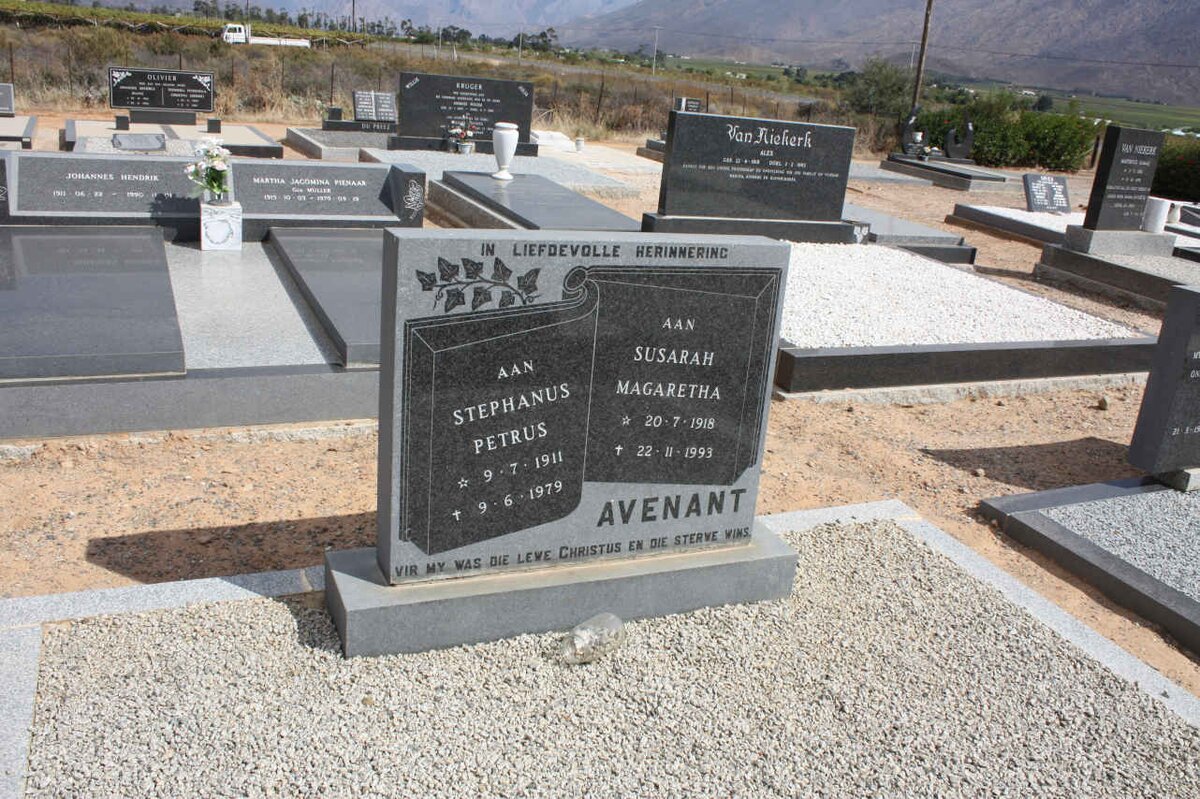 AVENANT Stephanus Petrus 1911-1979 &amp; Susarah Margaretha 1918-1993