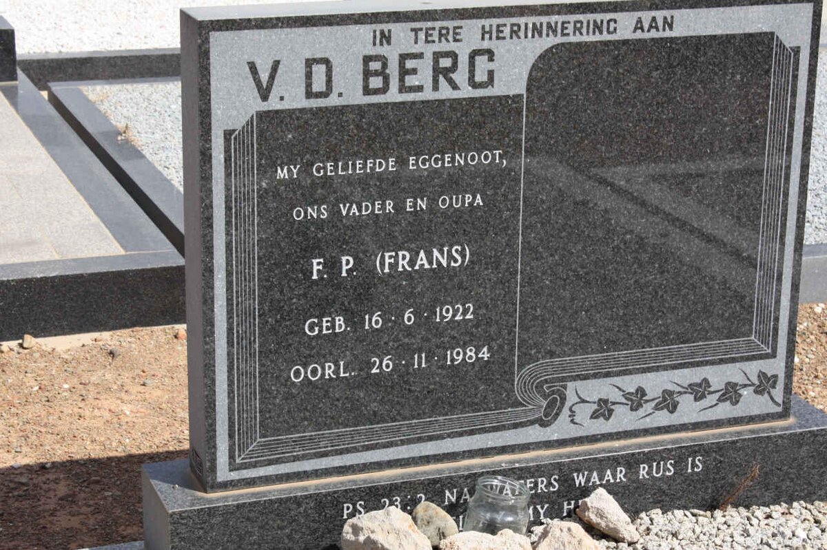 BERG F.P., v.d. 1922-1984