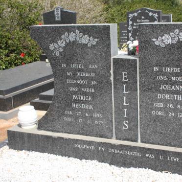 ELLIS Patrick Hendrik 1896-1977 &amp; Johanna Dorethea 1901-1981