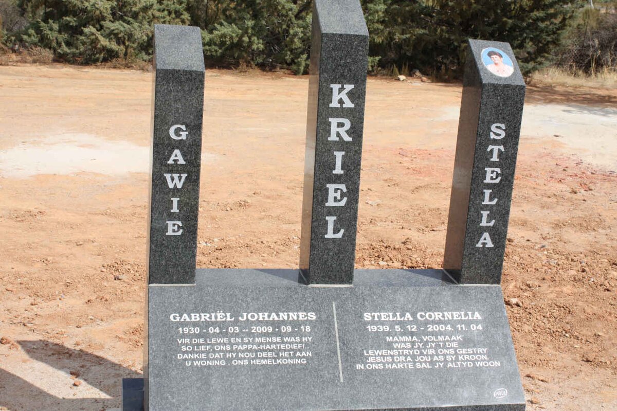 KRIEL Gabriël Johannes 1930-2009 &amp; Stella Cornelia 1939-2004