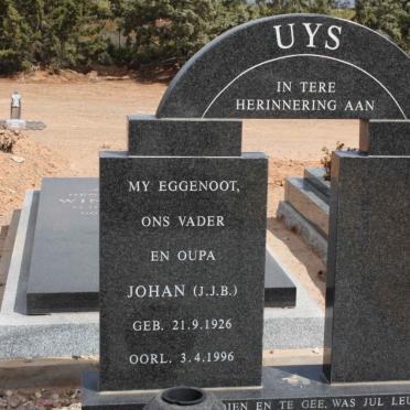 UYS J.J.B. 1926-1996