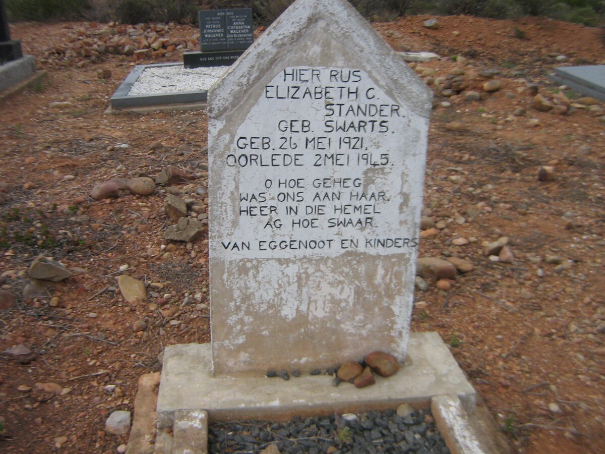 STANDER Elizabeth C. nee SWARTS 1921-1945