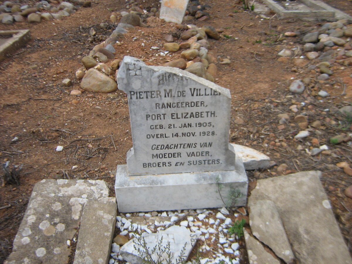 VILLIERS Pieter M., de 1905-1928