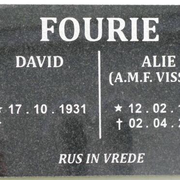 FOURIE David 1931- &amp; A.M.F. VISSER 1945-2013