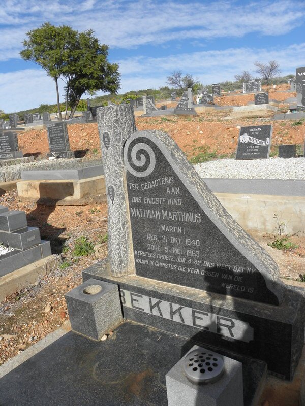 BEKKER Matthiam Marthinus 1940-1963