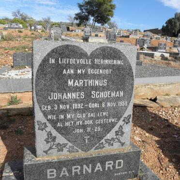 BARNARD Marthinus Johannes Schoeman 1892-1959