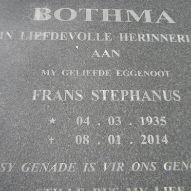 BOTHMA Frans Stephanus 1935-2014