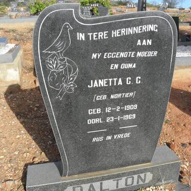 DALTON Janetta G.G. nee NORTIER 1909-1969