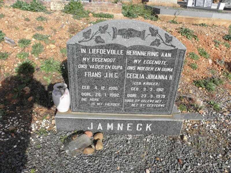 JAMNECK Frans J.H.C. 1906-1992 &amp; Cecilia Johanna H. KRUGER 1912-1979