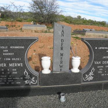 MERWE Roelof, van der 1916-1995 &amp; Jacoba A. GOETZ 1921-2001