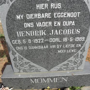 MOMMEN Hendrik Jacobus 1922-1989