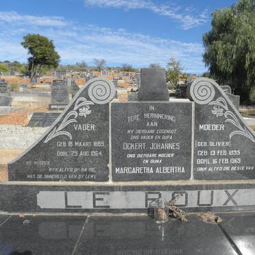 ROUX Ockert Johannes, le 1889-1964 &amp; Margaretha Albertha OLIVIER 1895-1969