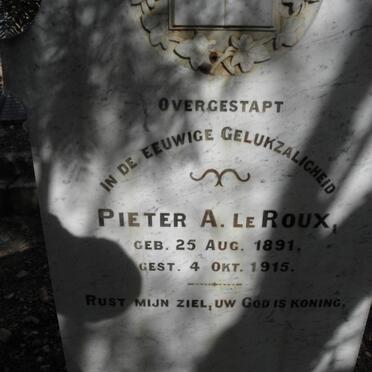 ROUX Pieter A., le 1891-1915