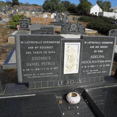 ROUX Stefanus Daniel Petrus, le 1916-1977 &amp; Adelina Moolman BOTHA 1920-1998