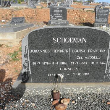 SCHOEMAN Johannes Hendrik 1879-1964 &amp; Louisa Francina WESSELS 1885-1967 :: SCHOEMAN Cornelia 1917-1966