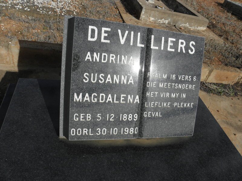 VILLIERS Andrina Susanna Magdalena, de 1889-1980